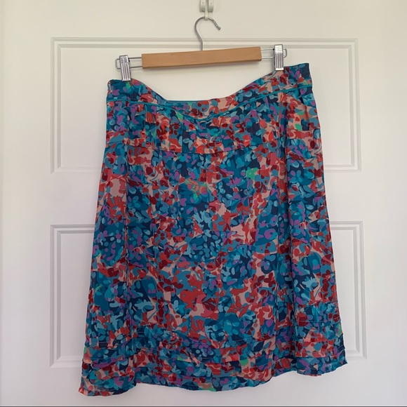 Esprit - Lined Blue/Turquoise/Red/Pink Patterned Skirt - Size 10 - Picture 2 of 8